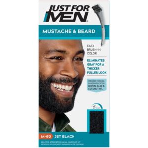 Just for Men Mustache & Beard Brush-in Color Gel, Jet Black M-60