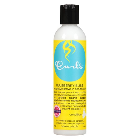 Curls, Reparative Leave in Conditioner, Blueberry Bliss, 8 Fl Oz (236 Ml)