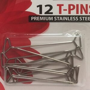 Wig T-pins 2" Long Premium Stainless Steel (Package of 12)