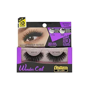 CATTITUDE 3D LASHES Tiger Lily Wonder Cat XL Faux Mink False Eyelashes, Lightweight & Reusable, Cruelty-Free