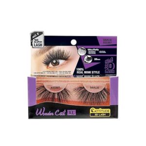 CATTITUDE 3D LASHES Dahlia Wonder Cat XL Faux Mink False Eyelashes, Lightweight & Reusable, Cruelty-Free